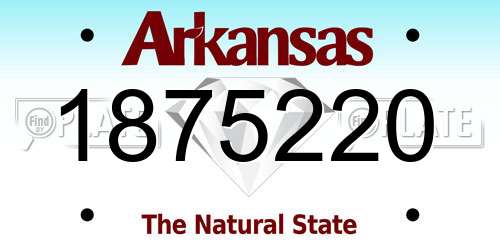 1875220 Arkansas License Plate