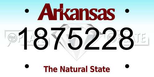 1875228 Arkansas License Plate