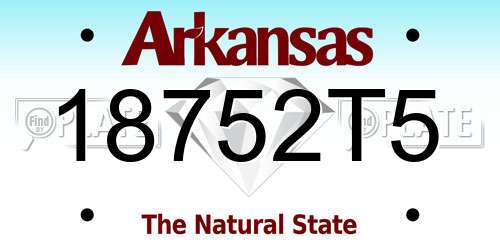 18752T5 Arkansas License Plate