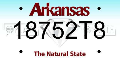 18752T8 Arkansas License Plate