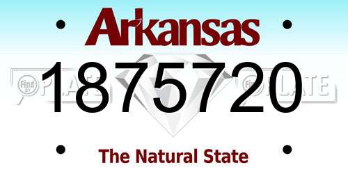 1875720 Arkansas License Plate