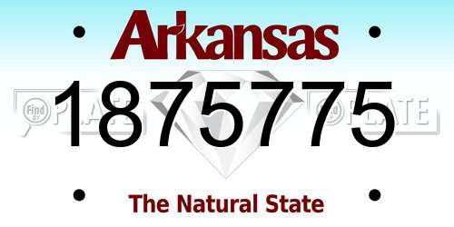 1875775 Arkansas License Plate