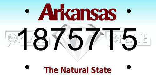 18757T5 Arkansas License Plate