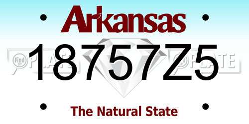 18757Z5 Arkansas License Plate