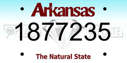 1877235 Arkansas License Plate