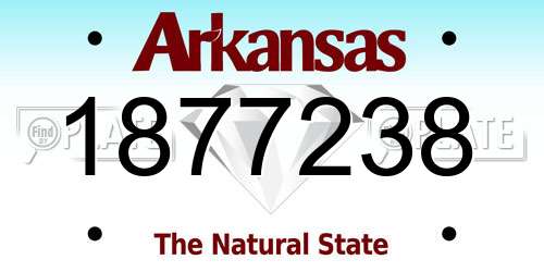 1877238 Arkansas License Plate