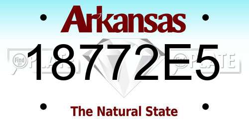 18772E5 Arkansas License Plate