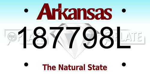 187798L Arkansas License Plate