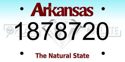 1878720 Arkansas License Plate