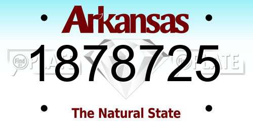 1878725 Arkansas License Plate