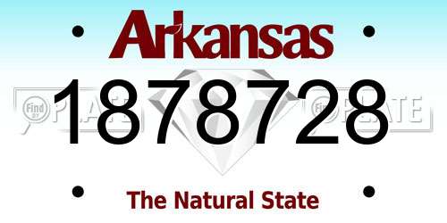 1878728 Arkansas License Plate