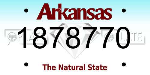 1878770 Arkansas License Plate