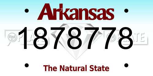 1878778 Arkansas License Plate