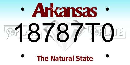 18787T0 Arkansas License Plate