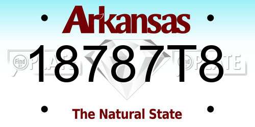 18787T8 Arkansas License Plate