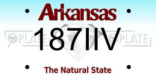 187IIV Arkansas License Plate