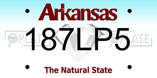 187LP5 Arkansas License Plate