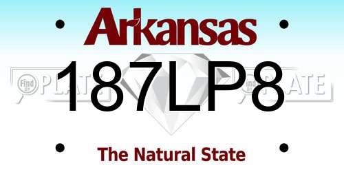 187LP8 Arkansas License Plate