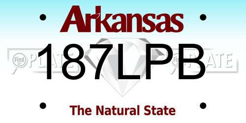 187LPB Arkansas License Plate