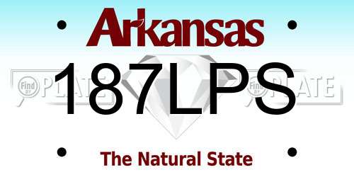 187LPS Arkansas License Plate