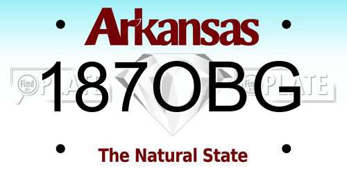 187OBG Arkansas License Plate