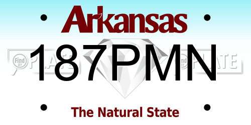 187PMN Arkansas License Plate