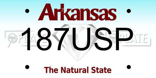 187USP Arkansas License Plate