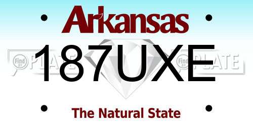 187UXE Arkansas License Plate