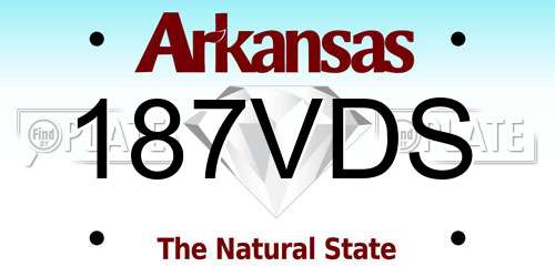 187VDS Arkansas License Plate