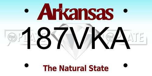 187VKA Arkansas License Plate