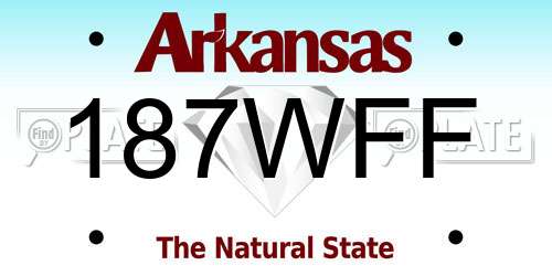 187WFF Arkansas License Plate