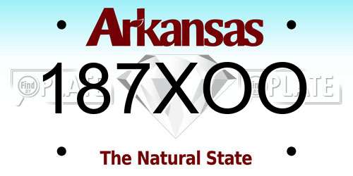 187XOO Arkansas License Plate