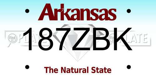 187ZBK Arkansas License Plate