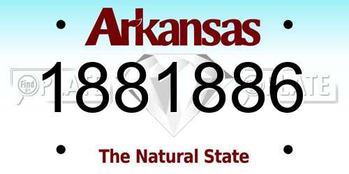 1881886 Arkansas License Plate