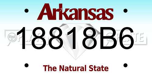 18818B6 Arkansas License Plate