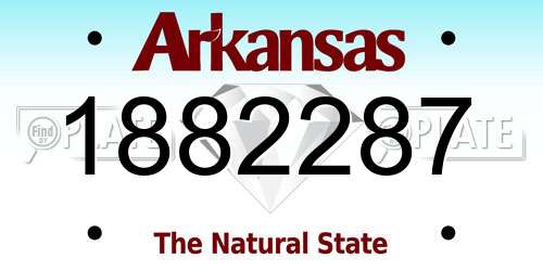 1882287 Arkansas License Plate