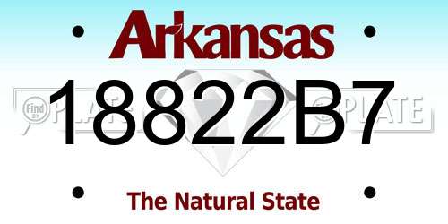 18822B7 Arkansas License Plate