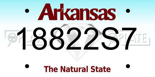 18822S7 Arkansas License Plate