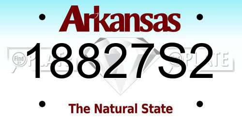 18827S2 Arkansas License Plate