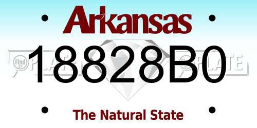 18828B0 Arkansas License Plate