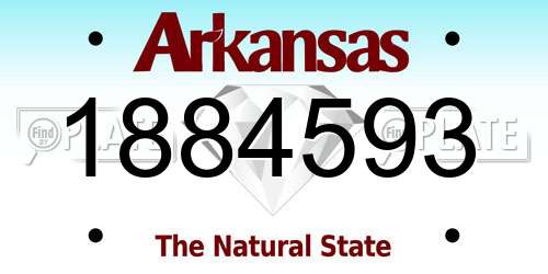 1884593 Arkansas License Plate
