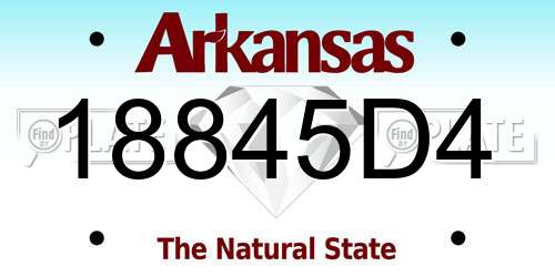 18845D4 Arkansas License Plate