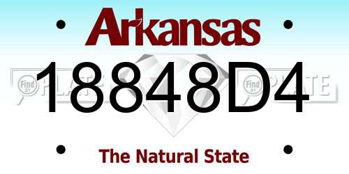 18848D4 Arkansas License Plate