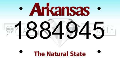 1884945 Arkansas License Plate