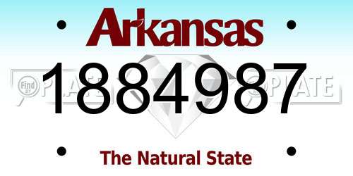 1884987 Arkansas License Plate