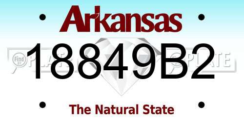 18849B2 Arkansas License Plate