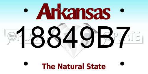 18849B7 Arkansas License Plate
