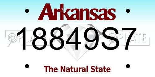 18849S7 Arkansas License Plate