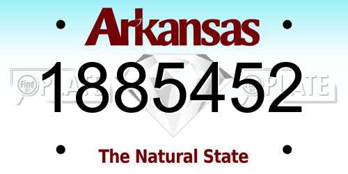 1885452 Arkansas License Plate