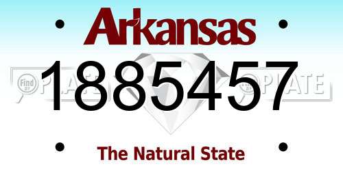 1885457 Arkansas License Plate
